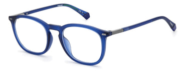 Premium Men Polaroid Eyeglasses: PLD D431 - Matte Blue Blue - SpecSMART Eye Clinic (Diagonal View)